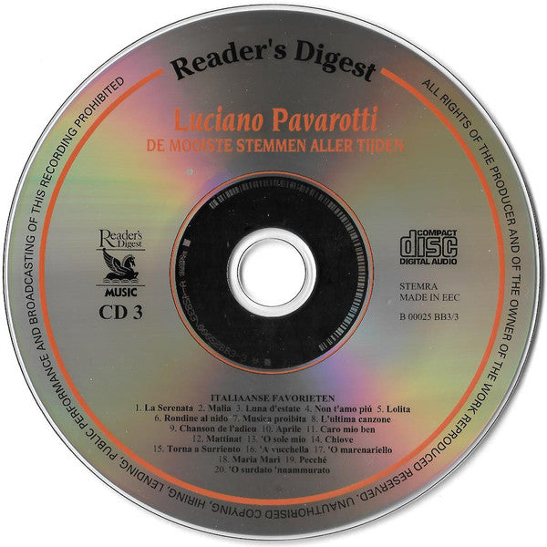 Luciano Pavarotti : De Mooiste Stemmen Aller Tijden (3xCD, Album, Comp)