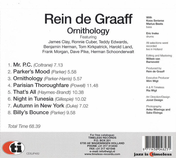 Rein De Graaff : Ornithology (CD, Comp)
