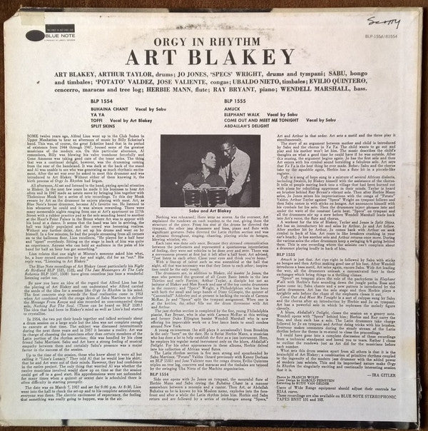 Art Blakey : Orgy In Rhythm - Volume One (LP, Album, RE)