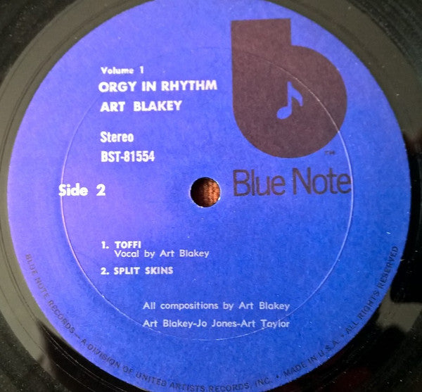 Art Blakey : Orgy In Rhythm - Volume One (LP, Album, RE)