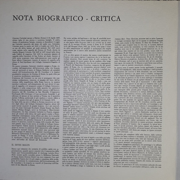 Giacomo Carissimi, Margherita Rinaldi, Rodolfo Farolfi, Luciano Medici, Angelo Ephrikian : Dives Malus (LP, Gat)