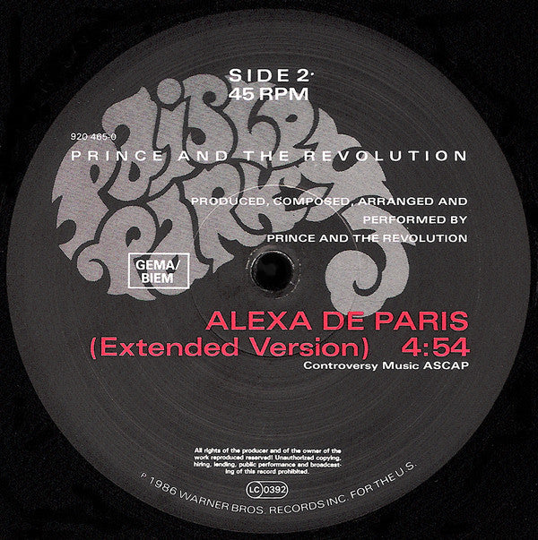 Prince And The Revolution : Mountains (Extended Version) (12", Single)