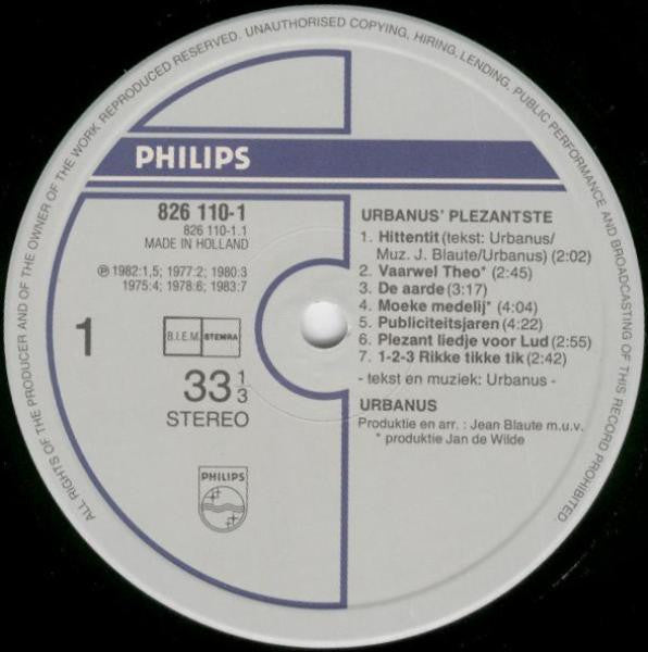 Urbanus : Urbanus' Plezantste (2xLP, Comp, Gat)