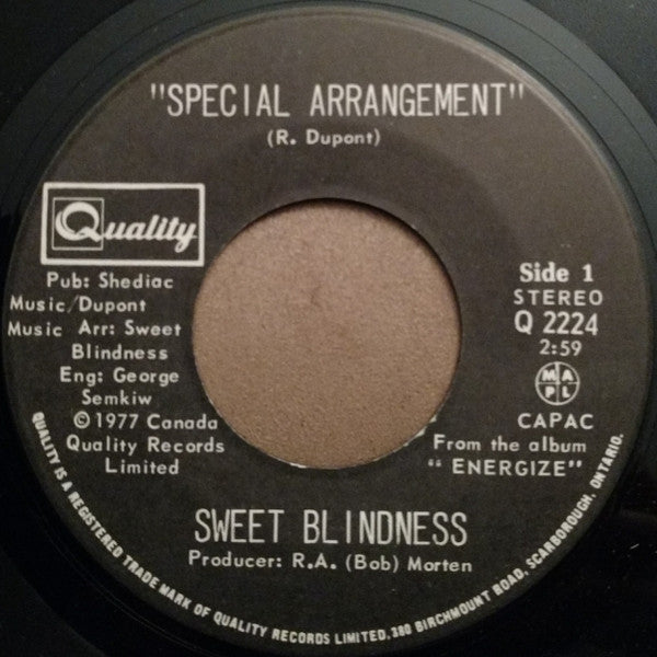 Sweet Blindness : Special Arrangement / Something For You (7", Single)