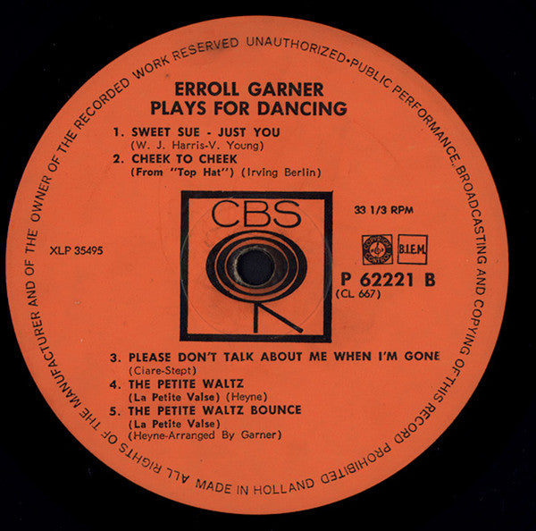 Erroll Garner : Erroll Garner Plays For Dancing (LP, Mono)