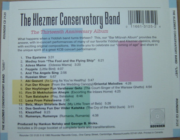 Klezmer Conservatory Band : The Thirteenth Anniversary Album Live! (CD)