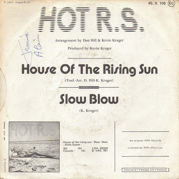 HOT R.S. : House Of The Rising Sun (7")