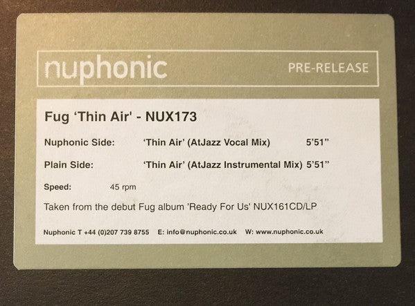 FUG : Thin Air (12", TP)