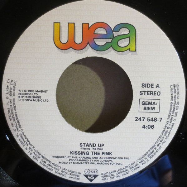 Kissing The Pink : Stand Up (7", Single)