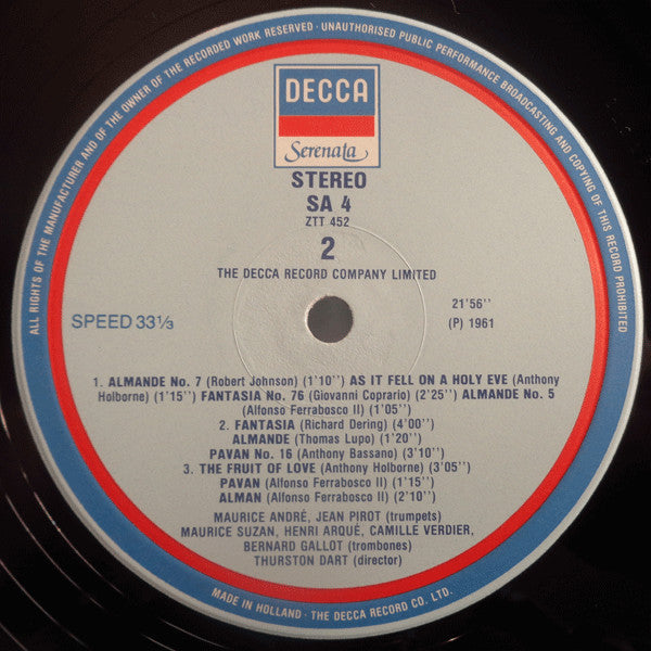 Maurice André : Royal Music Of King James I (LP, RE)