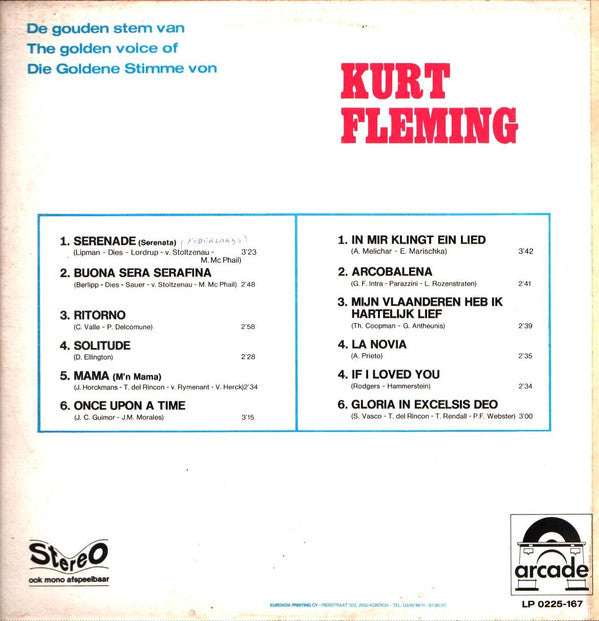 Kurt Fleming : De Gouden Stem Van, The Golden Voice Of, Die Goldene Stimme Von (LP)