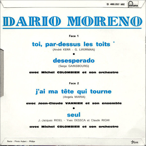 Dario Moreno : Desesperado  (7", EP)