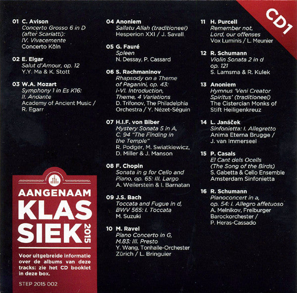 Various : Aangenaam Klassiek 2015 (3xCD, Comp)