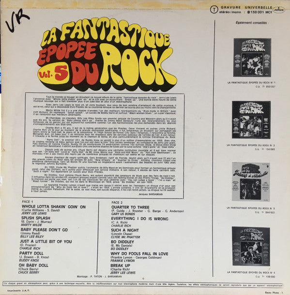 Various : La Fantastique Epopée Du Rock Vol. 5 (LP, Comp)