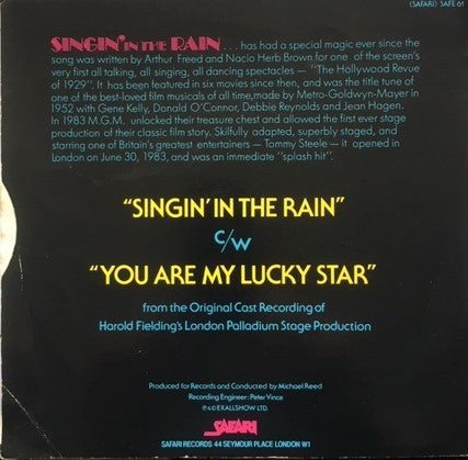 Tommy Steele : Singin' In The Rain (7", Single)
