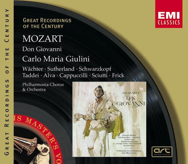 Wolfgang Amadeus Mozart - Eberhard Wächter · Joan Sutherland · Elisabeth Schwarzkopf · Giuseppe Taddei · Luigi Alva · Piero Cappuccilli · Graziella Sciutti · Gottlob Frick · Philharmonia Chorus & Philharmonia Orchestra · Carlo Maria Giulini : Don Giovanni (3xCD, Album, RE, RM + Box, Sli)