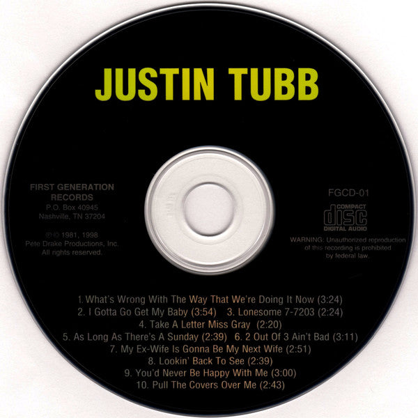 Justin Tubb : Justin Tubb (CD, Album, RE)