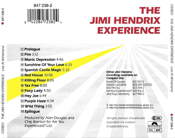 The Jimi Hendrix Experience : Live At Winterland (CD, Album, RE, RP)