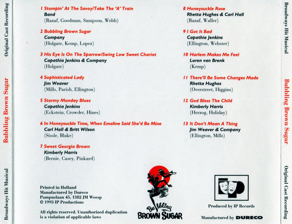 Various : Bubbling Brown Sugar - European Touring Cast (CD, Album)