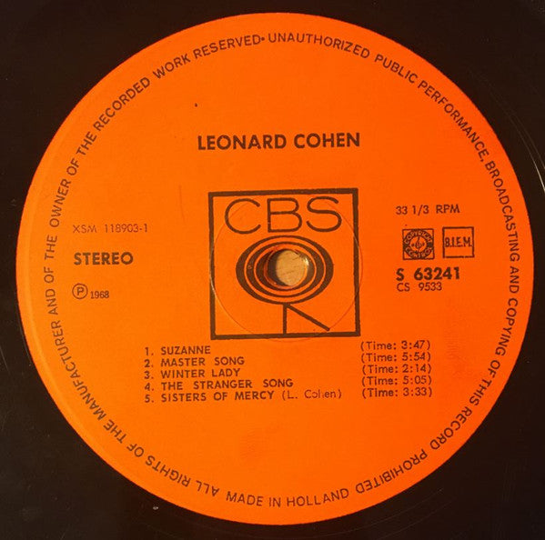 Leonard Cohen : Songs Of Leonard Cohen (LP, Album)
