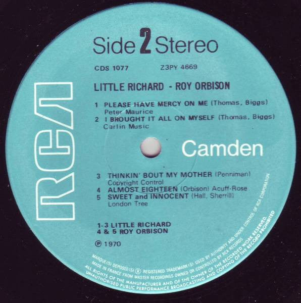 Little Richard & Roy Orbison : Little Richard & Roy Orbison (LP, Comp)