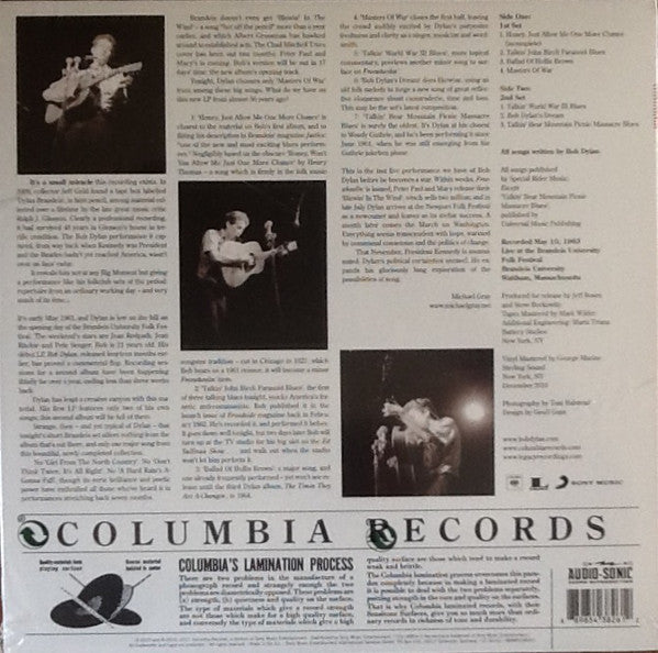Bob Dylan : Bob Dylan In Concert Brandeis University 1963 (LP, Mono, RE, RP, 180)