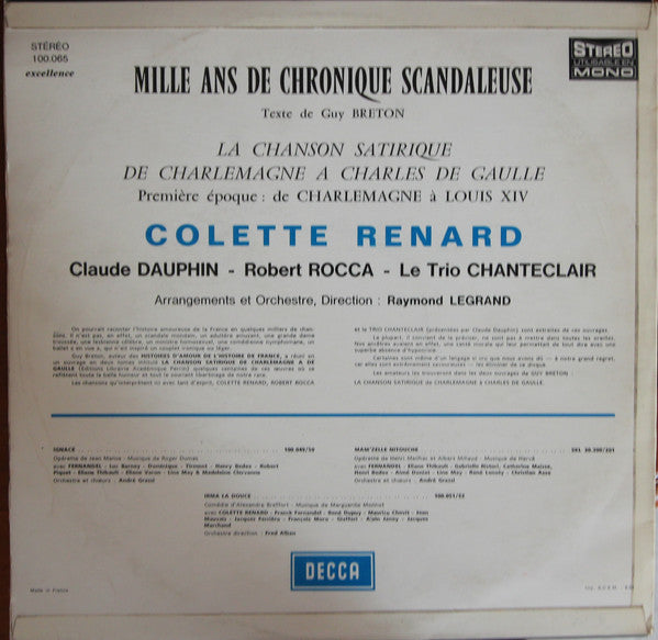Various : Mille Ans De Chronique Scandaleuse : La Chanson Satirique De Charlemagne A Charles De Gaulle (LP, Album)