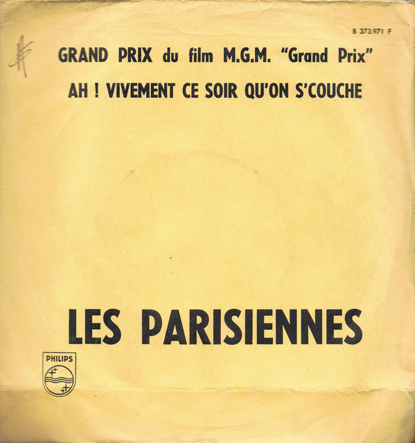 Les Parisiennes Et Claude Bolling : Grand Prix Du Film M.G.M. "Grand Prix" (7", Single, Jukebox, Ltd, Promo)