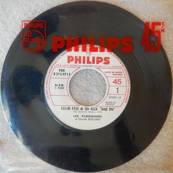 Les Parisiennes Et Claude Bolling : Grand Prix Du Film M.G.M. "Grand Prix" (7", Single, Jukebox, Ltd, Promo)
