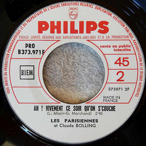 Les Parisiennes Et Claude Bolling : Grand Prix Du Film M.G.M. "Grand Prix" (7", Single, Jukebox, Ltd, Promo)