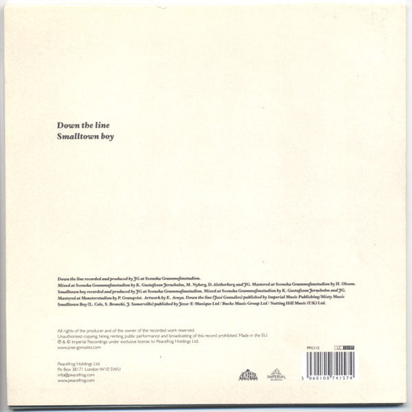 José González : Down The Line (7", Single, Whi)