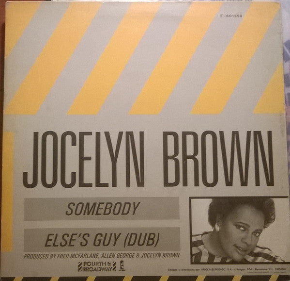 Jocelyn Brown : Somebody Else's Guy (12", Maxi, Promo)