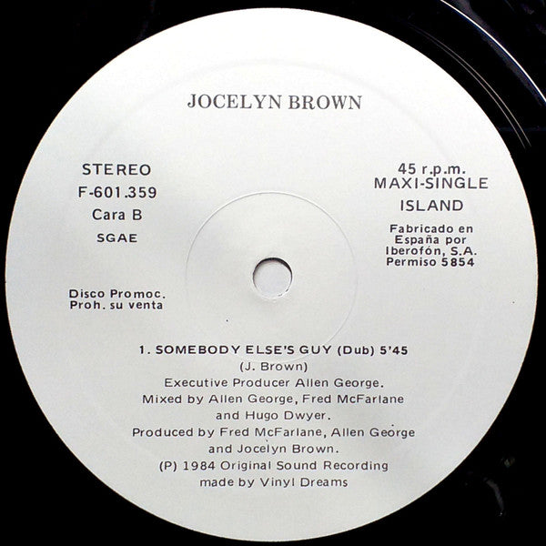 Jocelyn Brown : Somebody Else's Guy (12", Maxi, Promo)