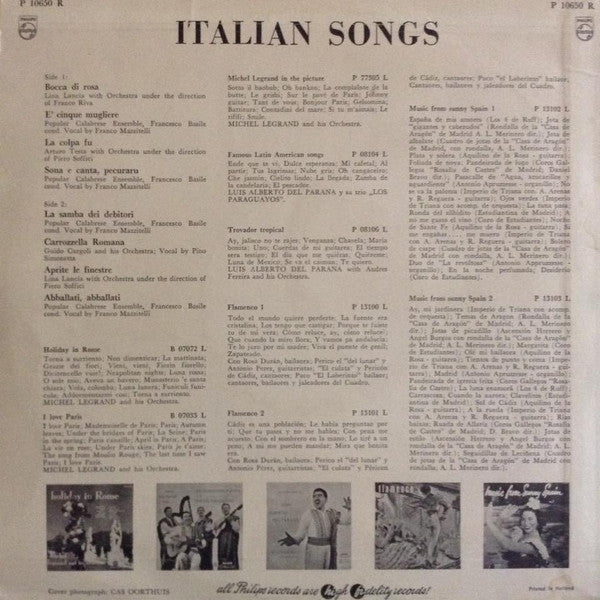 Various : Italian Songs (10")