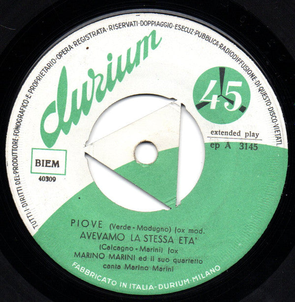 Marino Marini Ed Il Suo Quartetto : Sanremo 1959 (7", EP)