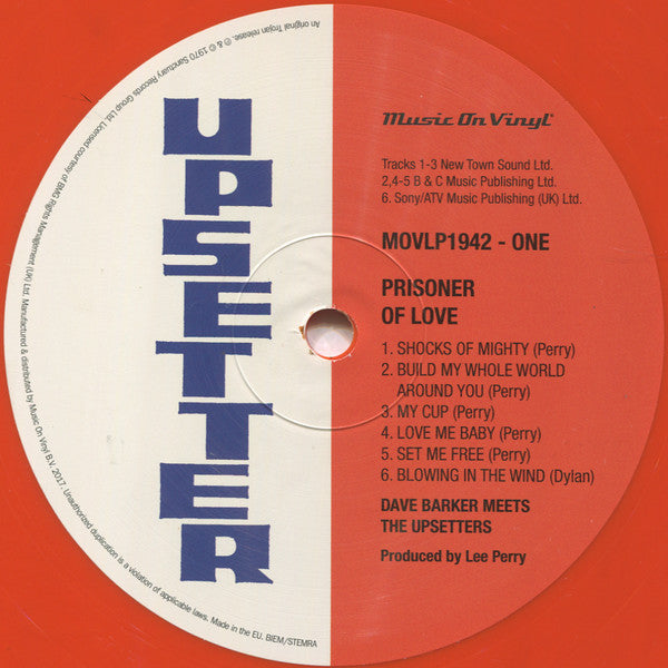 Dave Barker (2) Meets The Upsetters : Prisoner Of Love (LP, Album, Ltd, Num, RE, Ora)