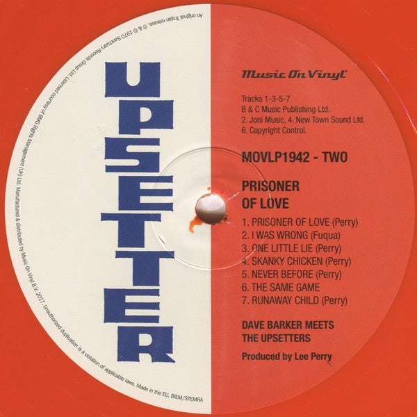 Dave Barker (2) Meets The Upsetters : Prisoner Of Love (LP, Album, Ltd, Num, RE, Ora)