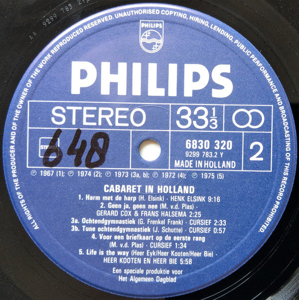 Various : Uit? Plaat Voor U! (Cabaret In Holland) (LP, Comp)