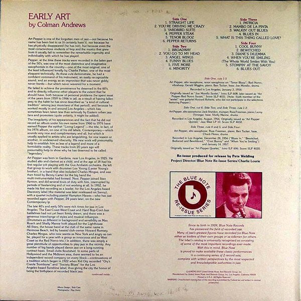 Art Pepper : Early Art (2xLP, Comp, Mono)