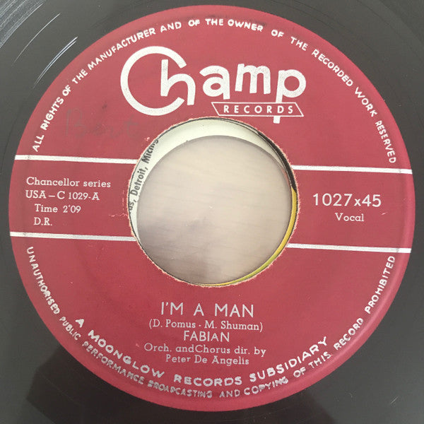 Fabian (6) : I'm A Man / Hypnotized (7", Single)