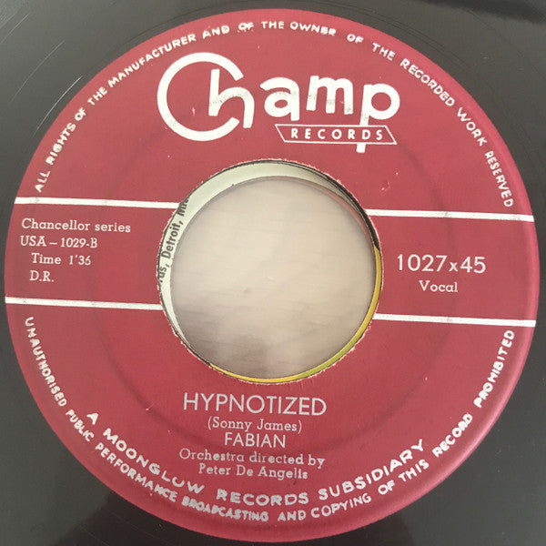 Fabian (6) : I'm A Man / Hypnotized (7", Single)