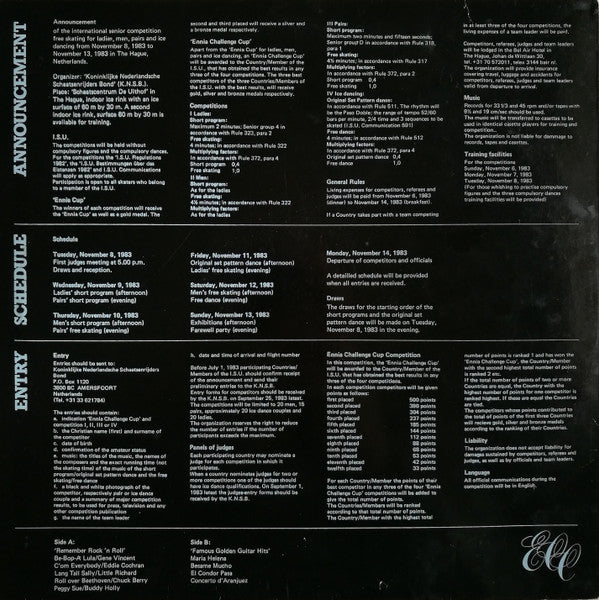 Various : Welcome To The Ennia Challenge Cup 1983 (LP, Comp, Pic)