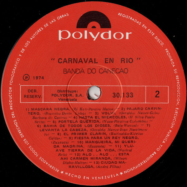 Os Caretas / Banda Do Canecão : Carnaval En Rio (LP, Comp)