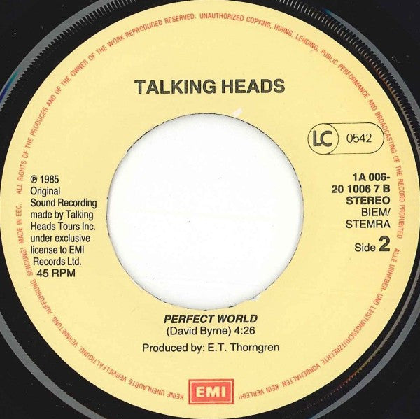 Talking Heads : And She Was (7", Single)