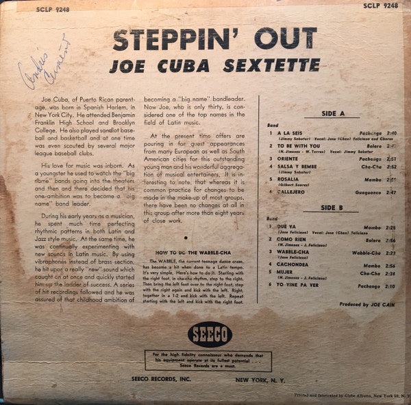 Joe Cuba Sextet : Steppin' Out (LP, Album)