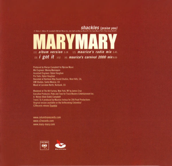 Mary Mary : Shackles (Praise You) (CD, Maxi)