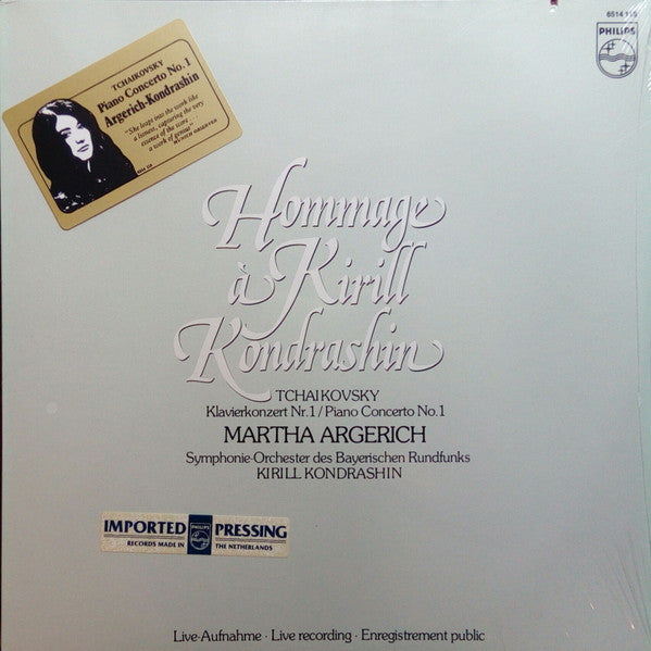 Pyotr Ilyich Tchaikovsky, Martha Argerich, Symphonie-Orchester Des Bayerischen Rundfunks, Kiril Kondrashin : Hommage à Kirill Kondrashin (Klavierkonzert Nr. 1) (LP)