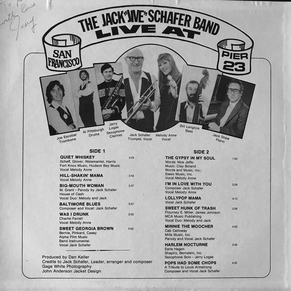 Melody Anne, Jack "Jive" Schafer Band : Live At Pier 23 San Francisco (LP)