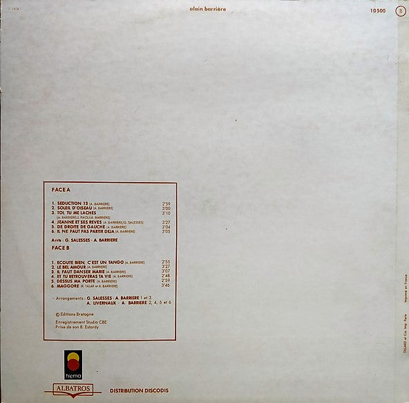 Alain Barrière : Seduction (LP)