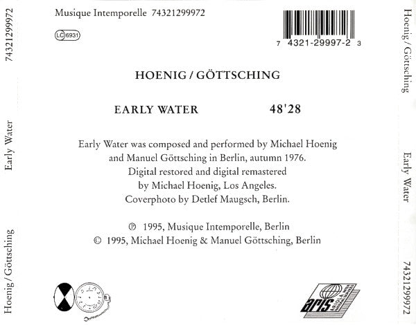 Michael Hoenig / Manuel Göttsching : Early Water (CD, Album, RM)